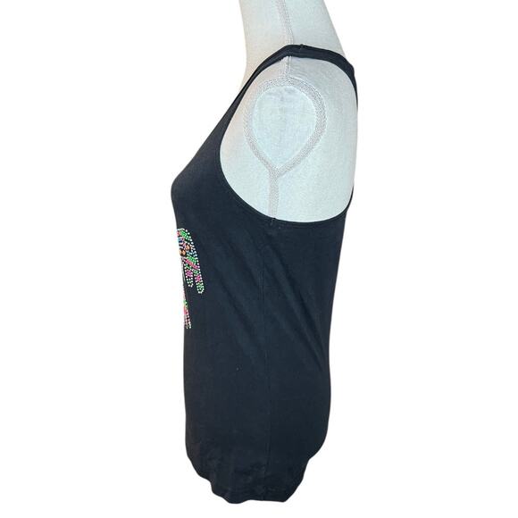 Vintage Y2K thunderbird embellished studded tank top multicolor black western - Picture 3 of 6